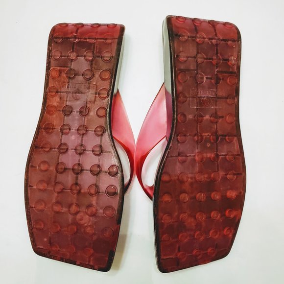Vintage Y2K GUESS Plastic Square Toe Flip Flop Thong Sandals Size: 6 - Picture 9 of 13